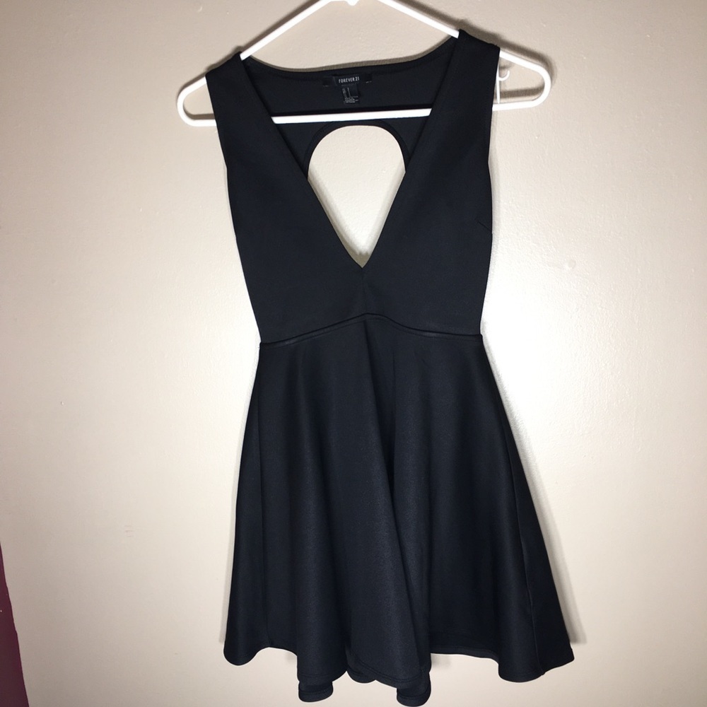 Forever 21 dress black A-line skater style dress size small twirling dress - Picture 4 of 6